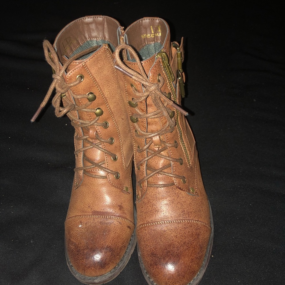 Cute little brown combat boots